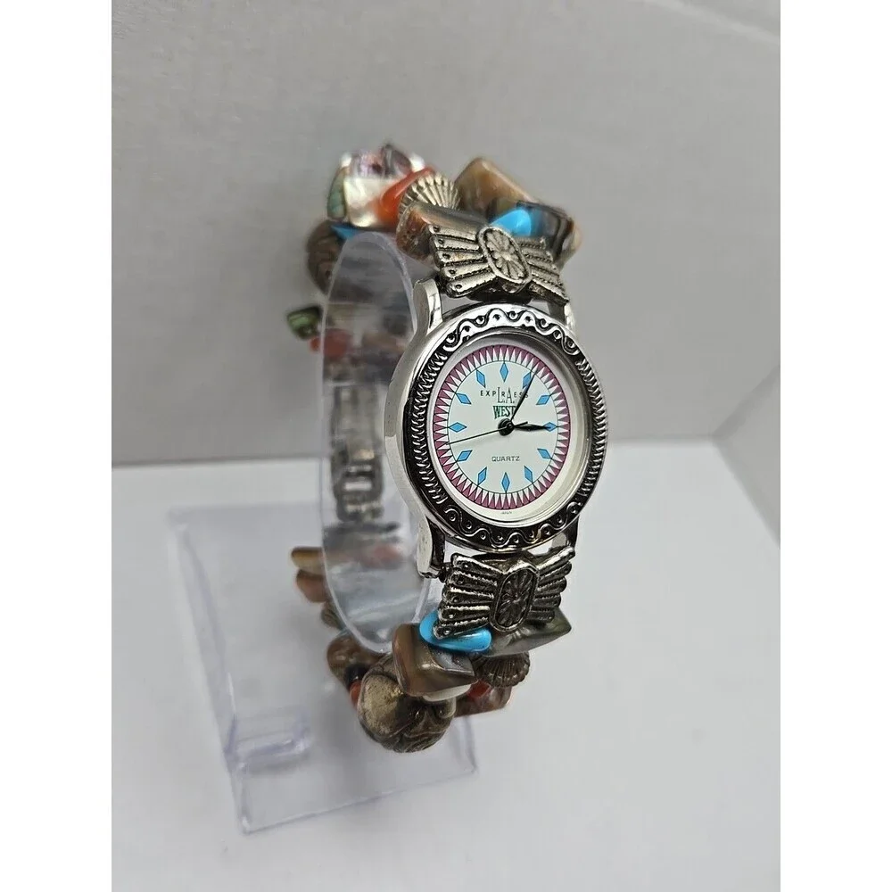 La Express West Quartz Turquoise Southwest Beaded Watch Womens New Battery Boho